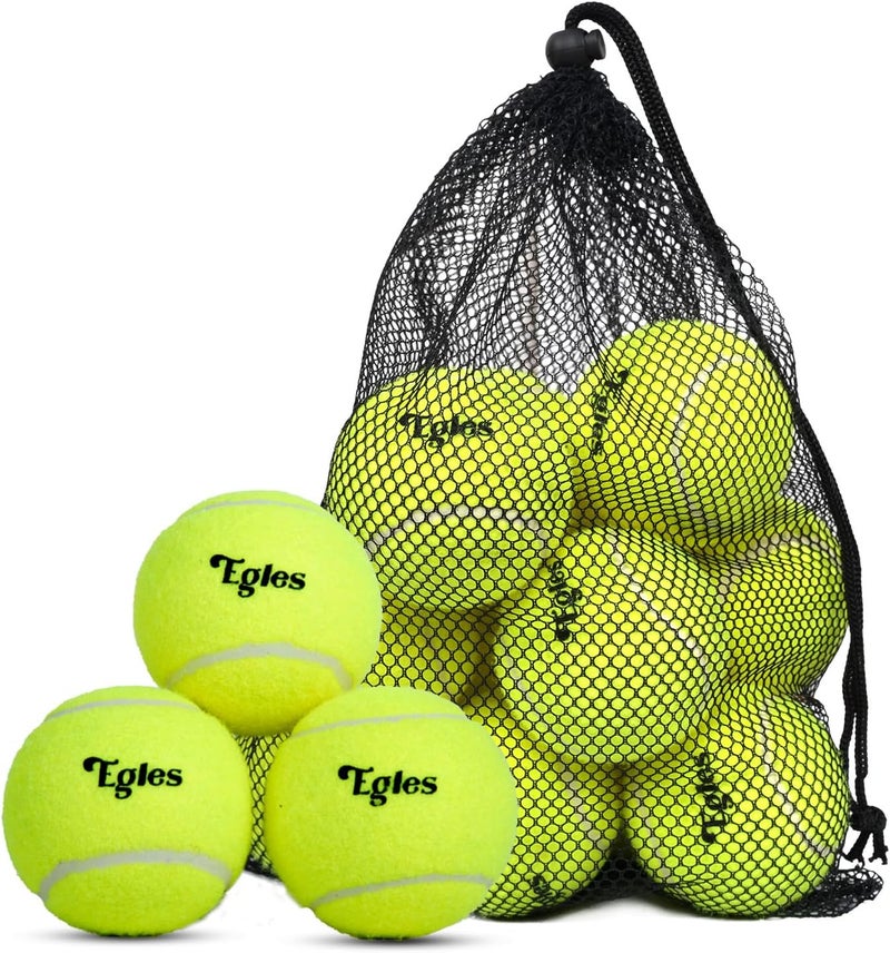 Egles 12/20/60 Packs Tennis Balls for Training and Dogs, High Elasticity Practice Tennis Ball with Mesh Bag for Transport and Beginner Exercise, Durable Pet Playing Tennis Ball Set - Image 1